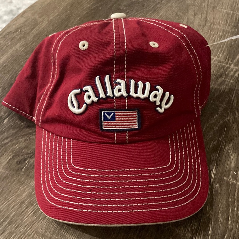 CALLAWAY PGA GOLF TOUR HAT! ADJUSTABLE RED BASEBALL CAP!